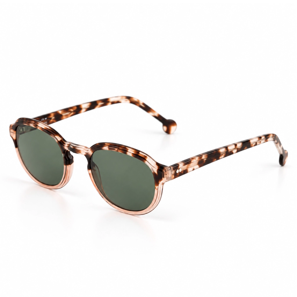 JADE Vite Vu Bien Vu lunettes VVBV monture acetate fleur de coton verres solaires G15, de profil, format web fond blanc