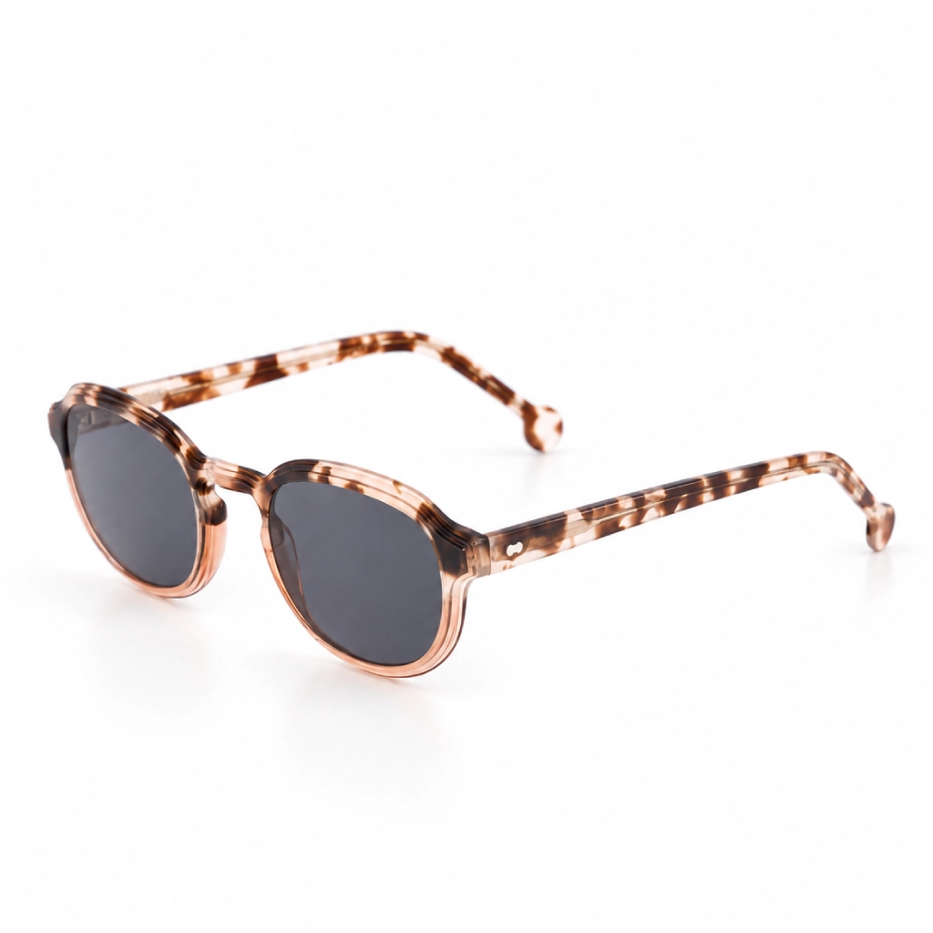 JADE Vite Vu Bien Vu lunettes VVBV monture acetate fleur de coton verres solaires gris, de profil, format web fond blanc