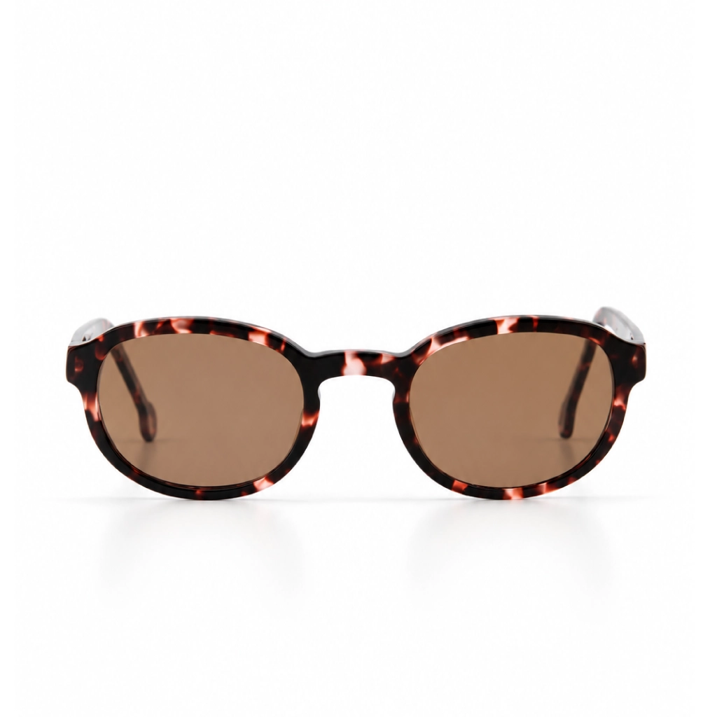 JASMINE Vite Vu Bien Vu lunettes VVBV monture acetate fleur de coton verres solaires bruns, de face, format web fond blanc