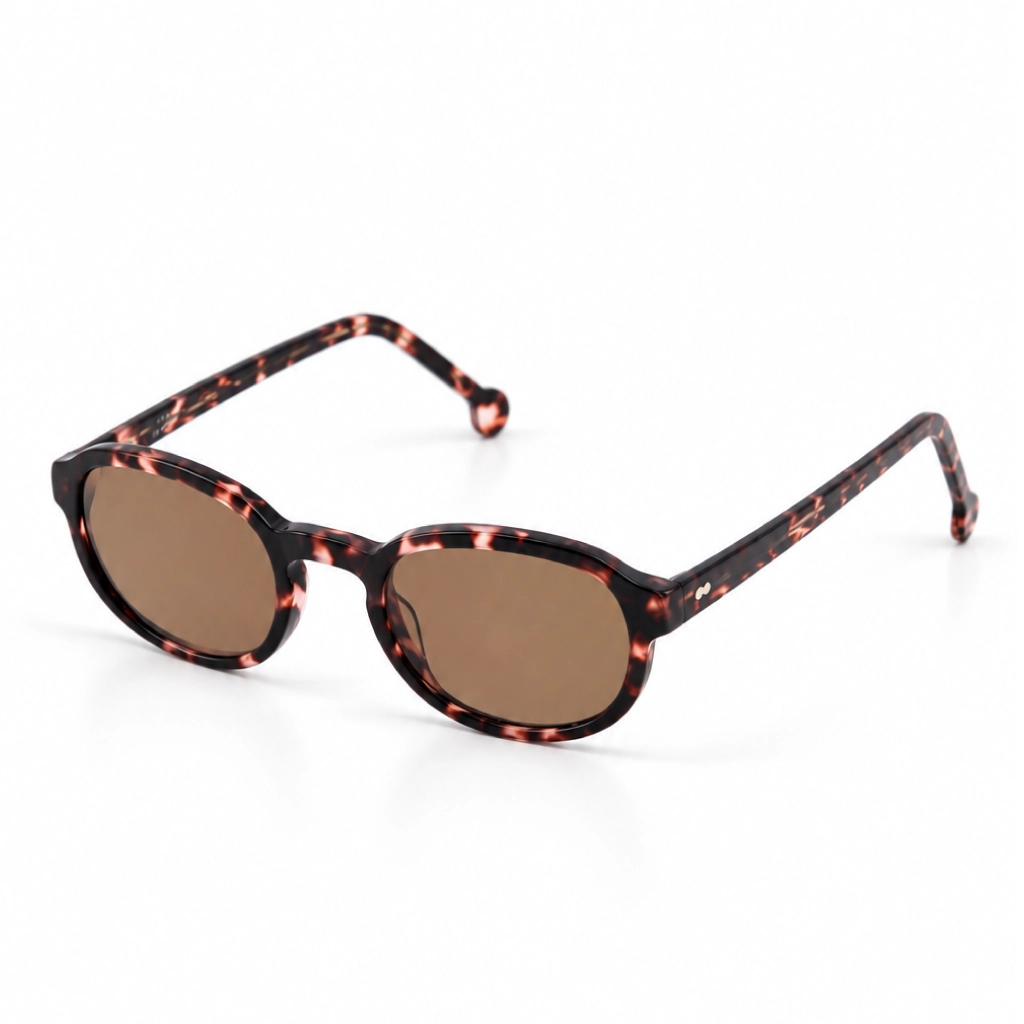 JASMINE Vite Vu Bien Vu lunettes VVBV monture acetate fleur de coton verres solaires bruns, de profil, format web fond blanc