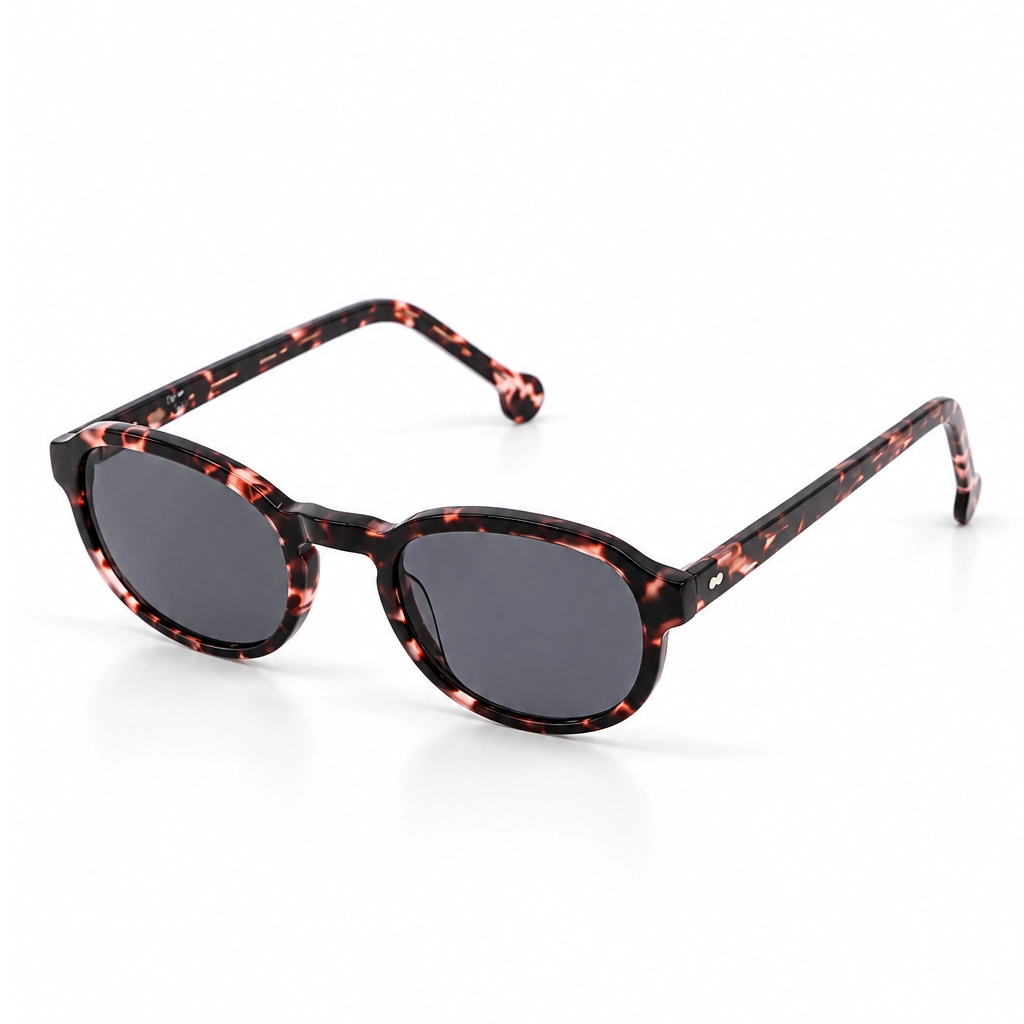 JASMINE Vite Vu Bien Vu lunettes VVBV monture acetate fleur de coton verres solaires gris, de profil, format web fond blanc