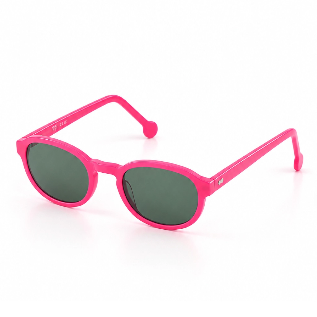 JOY Vite Vu Bien Vu lunettes VVBV monture acetate fleur de coton verres solaires G15, de profil, format web fond blanc